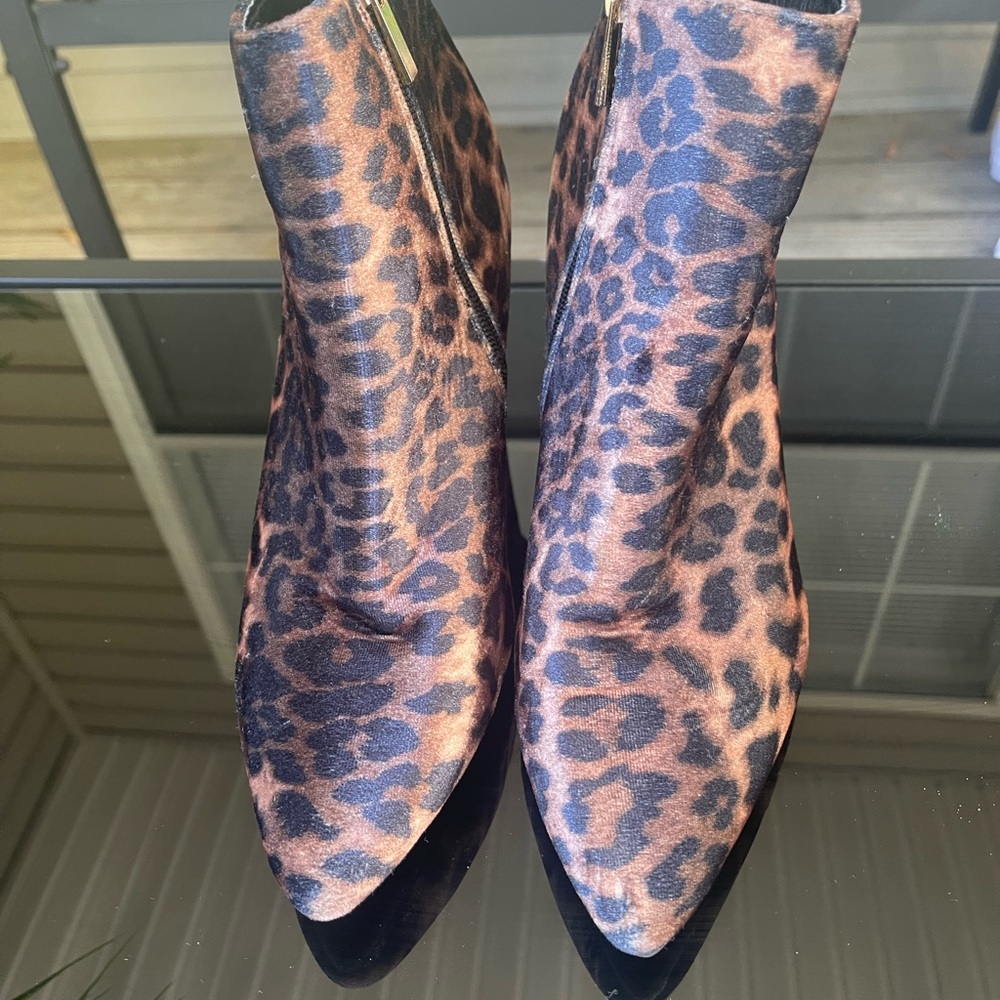 Leopard print booties